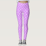 Witte kruisstiften op lila leggings<br><div class="desc">Witte kruisstiften op lila</div>