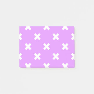 Witte kruisstiften op lila post-it® notes