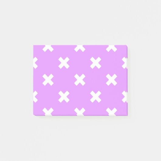 Witte kruisstiften op lila post-it® notes (Voorkant)