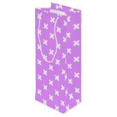 Witte kruisstiften op lila wijn cadeautas (Achterkant Gekanteld)