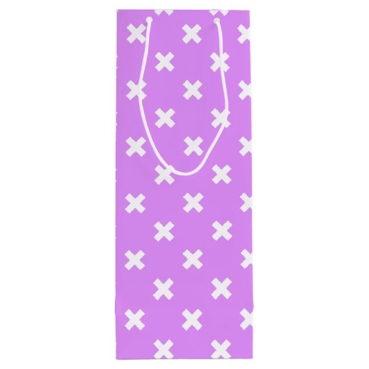 Witte kruisstiften op lila wijn cadeautas (Achterkant)