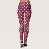 Witte kruisstiften op moerbei leggings (Achterkant)