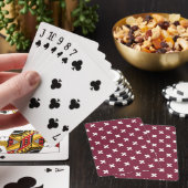 Witte kruisstiften op moerbei pokerkaarten (Insitu)