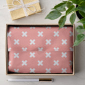 Witte kruisstiften op perziken tissuepapier (Geschenk)