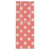 Witte kruisstiften op perziken wijn cadeautas (Voorkant)