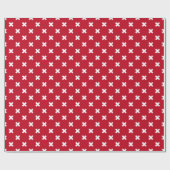 Witte kruisstiften op rood cadeaupapier (Vlak)