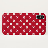 Witte kruisstiften op rood Case-Mate iPhone case (Achterkant (horizontaal))