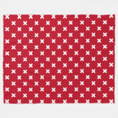 Witte kruisstiften op rood fleece deken (Voorkant (Horizontaal))