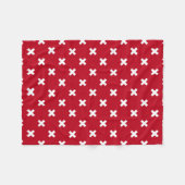 Witte kruisstiften op rood fleece deken (Voorkant (Horizontaal))