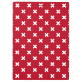 Witte kruisstiften op rood klembord (Achterkant)