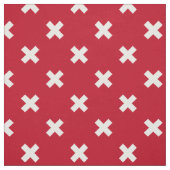 Witte kruisstiften op rood stof (Swatch)