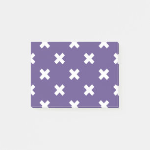 Witte kruisstiften op ultraviolet post-it® notes