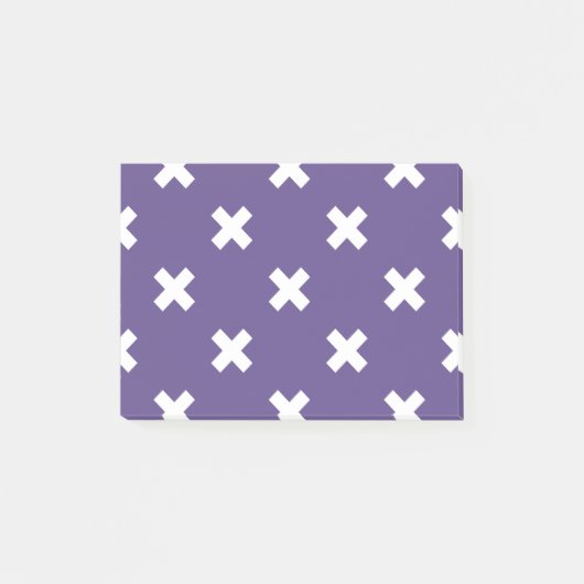 Witte kruisstiften op ultraviolet post-it® notes (Voorkant)