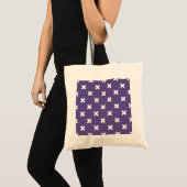 Witte kruisstiften op ultraviolet tote bag (Voorkant (product))