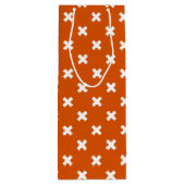 Witte kruisstiften op verbrand sinaasappel wijn cadeautas (Achterkant)