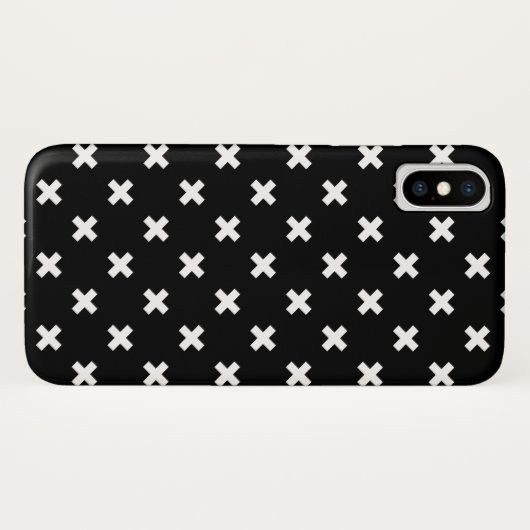 Witte kruisstiften op zwart Case-Mate iPhone case (Achterkant (horizontaal))