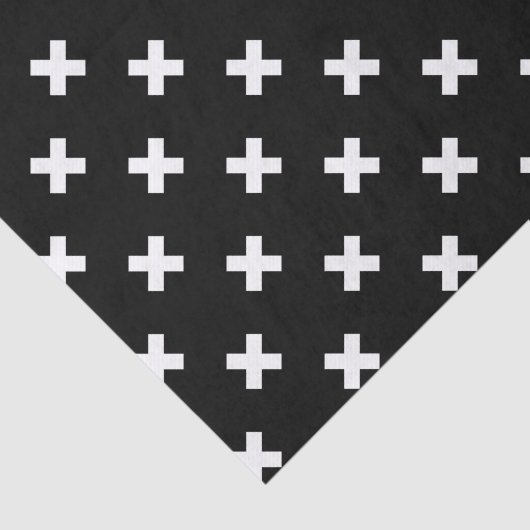 Witte kruisstiften op zwart tissuepapier (Detail)