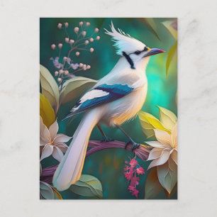 Witte Kuif Teal Wing Jay Fantasie Vogel Briefkaart