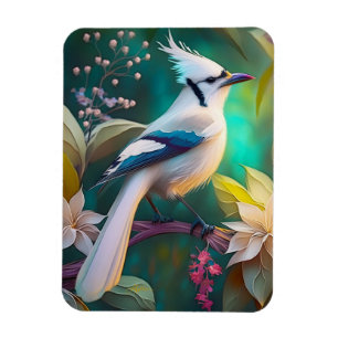 Witte Kuif Teal Wing Jay Fantasie Vogel Magneet