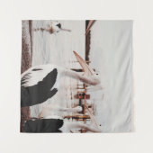 WITTE KUNDE OP HET WATERLICHAAM TIJDENS DE DAG WANDKLEED (Voorkant (horizontaal))