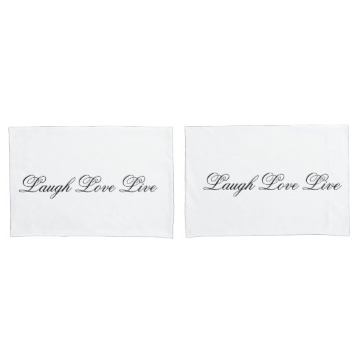 Witte kussen Hoesjes met lachen liefde live Kussensloop (Voorkant-Set)