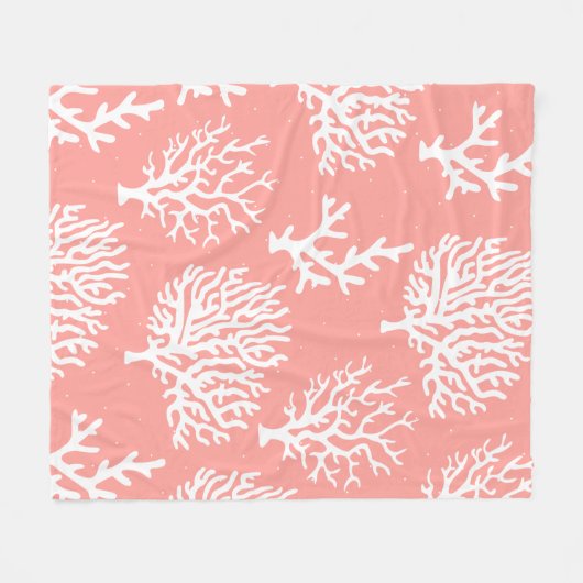 Witte Kustkoraal Zee en micro-Stippen Fleece Deken (Voorkant (Horizontaal))