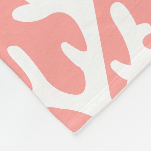 Witte Kustkoraal Zee en micro-Stippen Fleece Deken (Hoek)