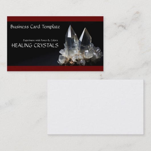 Witte Kwarts Kristal die kristallen herstelt Visitekaartje (Voorkant / Achterkant)