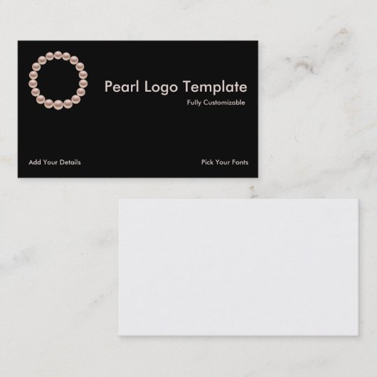 Witte kweekpareltje visitekaartje (Voorkant / Achterkant)