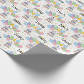 Witte labradoodle hond Verjaardag Cadeaupapier (Hoek)