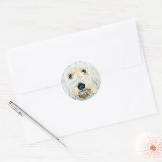 Witte Labradoodle Maggie Stickers (Envelop)