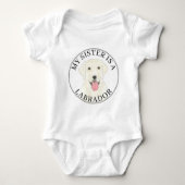 Witte Labrador Hond Grote Zus Romper (Voorkant)