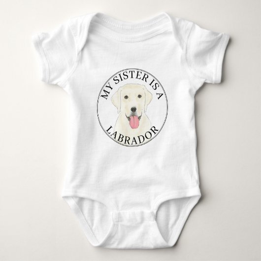 Witte Labrador Hond Grote Zus Romper (Voorkant)