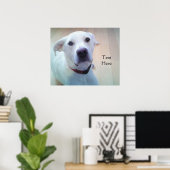Witte labrador reever MixDog met zoet gezicht Poster (Thuiskantoor)