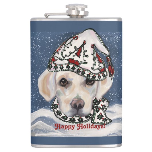 WITTE LABRADOR RETRIEVER HEUPFLES (Voorkant)