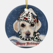 WITTE+LABRADOR+RETRIEVER  KERAMISCH ORNAMENT (Voorkant)