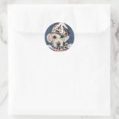 WITTE LABRADOR RETRIEVER RONDE STICKER (Tas)