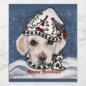 WITTE LABRADOR RETRIEVER     WIJN ETIKET (Enkel label)