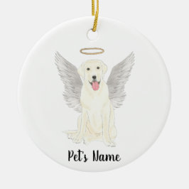 Witte Labrador Sympathie Herdenking Keramisch Ornament