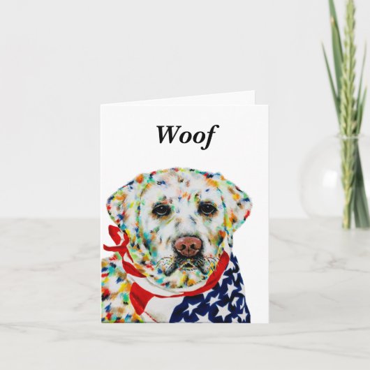 Witte Labradors Retriever Hond Blanke Notitiekaart (Voorkant)