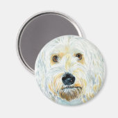 Witte Labrdoodle Maggie Magnet (Voorkant / Achterkant)