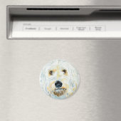 Witte Labrdoodle Maggie Magnet (Insitu (Vaatwasser))