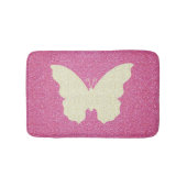 Witte lace Butterfly on roze glitter Bath Mat (Voorkant)