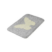Witte lace Butterfly on Silver Glitter Bath Mat (Gekanteld)
