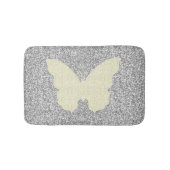 Witte lace Butterfly on Silver Glitter Bath Mat (Voorkant)
