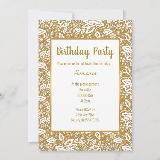  WITTE LACE HEEFT ALLEMAAL GEDURENDE DE TWEEDE DAG KAART (Voorkant)