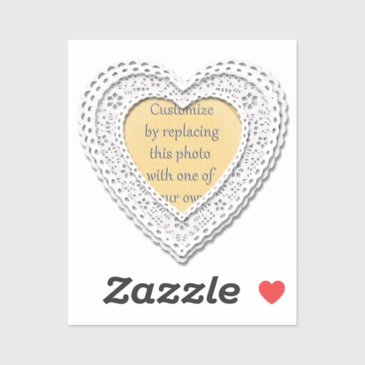 Witte Laced Heart Lijst Valentijnsdag Sticker (Vel)