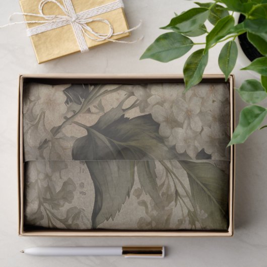 Witte Lacey Bloemen Decoupage Tissuepapier (Geschenk)