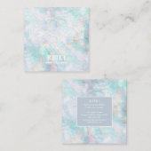 *~* Witte Lacey Mandala Pastel Blauw Roze Geel Vierkante Visitekaartje (Voorkant / Achterkant)