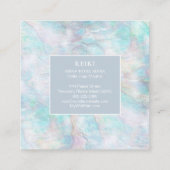 *~* Witte Lacey Mandala Pastel Blauw Roze Geel Vierkante Visitekaartje (Achterkant)